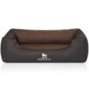 Knuffelwuff Orthopädisches Hundebett Outback Aus Laser-gestepptem Kunstleder Schwarz/ Braun M-L