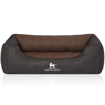 Knuffelwuff Orthopädisches Hundebett Outback Aus Laser-gestepptem Kunstleder Schwarz/ Braun M-L 3 Knuffelwuff Orthopädisches Hundebett Outback Aus Laser-gestepptem Kunstleder Schwarz/ Braun M-L