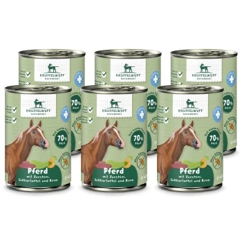Knuffelwuff Nassfutter Pferd Pur Mit Zucchini, Süßkartoffel & Birne 6 X 400g 3 Knuffelwuff Nassfutter Pferd Pur Mit Zucchini, Süßkartoffel & Birne 6 X 400g