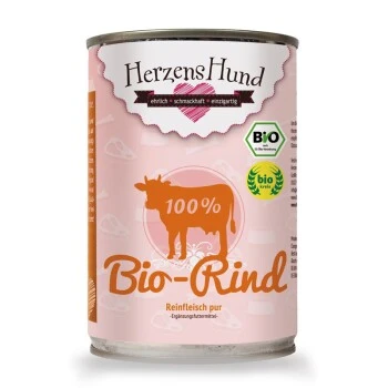 HerzensHund Reinfleisch Pur BIO 12x400g Bio Rind 3 HerzensHund Reinfleisch Pur BIO 12x400g Bio Rind