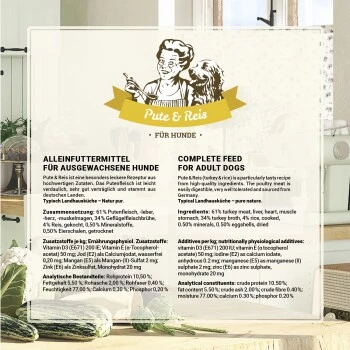 Betty's Landhausküche Pute & Reis 6 X 200g Für Hund 6 Betty's Landhausküche Pute & Reis 6 X 200g Für Hund – Bild 4