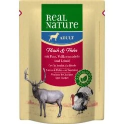 REAL NATURE Adult Pouches 6x300g Hirsch & Huhn