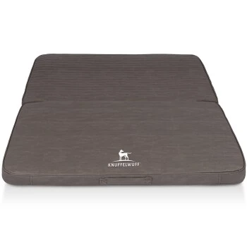 Knuffelwuff Faltbare Reisematte Orthopädisch Roanoke Aus Laser Gestepptem Kunstleder Braun/ Grau M-L 3 Knuffelwuff Faltbare Reisematte Orthopädisch Roanoke Aus Laser Gestepptem Kunstleder Braun/ Grau M-L