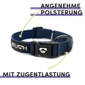 STUCH Hundehalsband Gepolstert U. Verstellbar Dunkelblau S 5 STUCH Hundehalsband Gepolstert U. Verstellbar Dunkelblau S – Bild 3