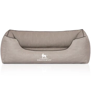 Knuffelwuff Orthopädisches Hundebett Rockland Aus Kunstleder Hellgrau M-L 2 Knuffelwuff Orthopädisches Hundebett Rockland Aus Kunstleder Hellgrau M-L