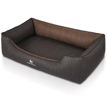 Knuffelwuff Orthopädisches Hundebett Outback Aus Laser-gestepptem Kunstleder Schwarz/ Braun M-L 7 Knuffelwuff Orthopädisches Hundebett Outback Aus Laser-gestepptem Kunstleder Schwarz/ Braun M-L – Bild 5
