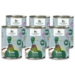 Knuffelwuff Nassfutter 6x400g Ente Mit Hirse & Spinat