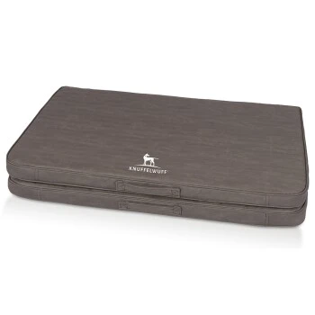 Knuffelwuff Faltbare Reisematte Orthopädisch Roanoke Aus Laser Gestepptem Kunstleder Braun/ Grau M-L 5 Knuffelwuff Faltbare Reisematte Orthopädisch Roanoke Aus Laser Gestepptem Kunstleder Braun/ Grau M-L – Bild 3