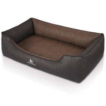Knuffelwuff Orthopädisches Hundebett Outback Aus Laser-gestepptem Kunstleder Schwarz/ Braun M-L 6 Knuffelwuff Orthopädisches Hundebett Outback Aus Laser-gestepptem Kunstleder Schwarz/ Braun M-L – Bild 4