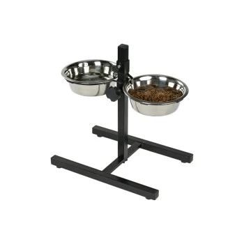 AniOne Doppelnapfständer Edelstahl 2x700 Ml 4 AniOne Doppelnapfständer Edelstahl 2x700 Ml – Bild 2